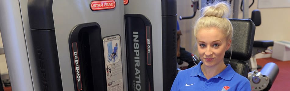 BTEC in Sports - lady in gym